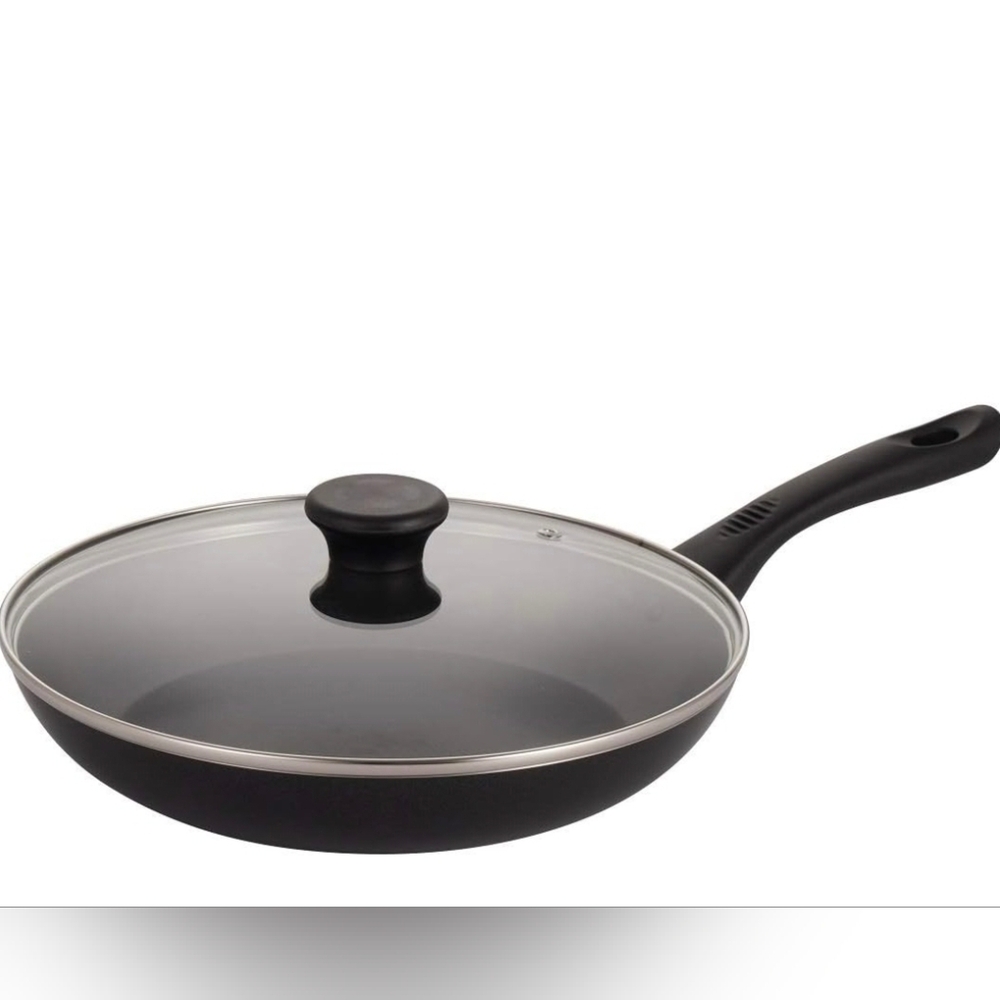 Mirazur Non-stick Skillet Aluminium 11'' CVD Frying Pan with Tempered Glass Lid